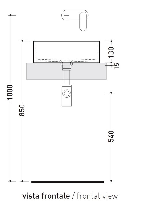 Immagine di Flaminia MINIWASH 40 lavabo 40 cm da appoggio o sospeso con staffa, senza troppopieno, colore bianco finitura lucido MWL40