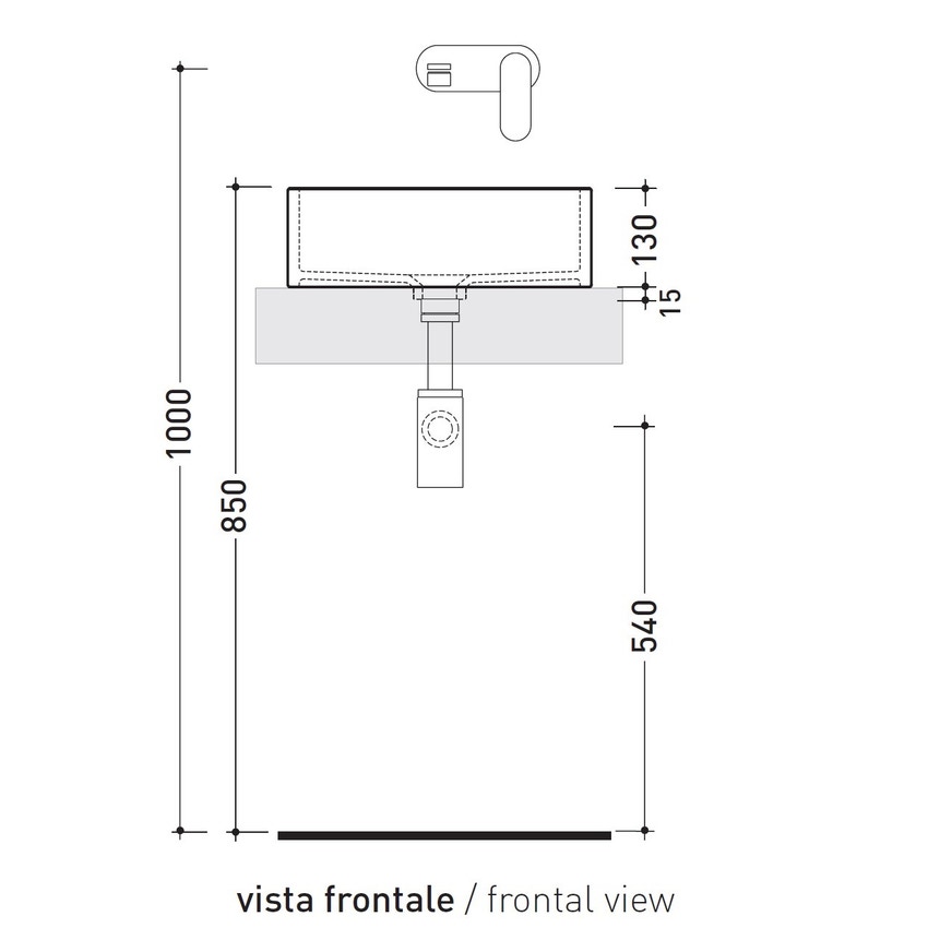 Immagine di Flaminia MINIWASH 40 lavabo 40 cm da appoggio o sospeso con staffa, senza troppopieno, colore bianco finitura lucido MWL40