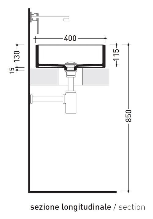 Immagine di Flaminia MINIWASH 40 lavabo 40 cm da appoggio o sospeso con staffa, senza troppopieno, colore bianco finitura lucido MWL40