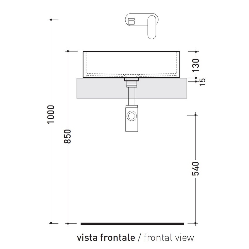 Immagine di Flaminia MINIWASH 48 lavabo 48 cm da appoggio o sospeso con staffa, senza troppopieno, colore bianco finitura lucido MWL48
