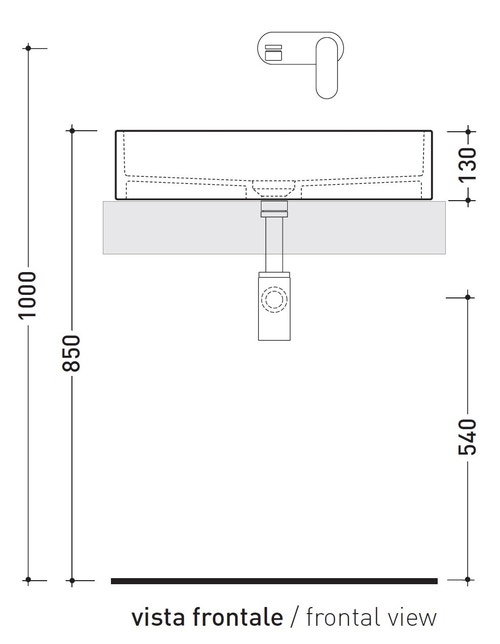 Immagine di Flaminia MINIWASH 60 lavabo 60 cm da appoggio o sospeso con staffa, senza troppopieno, colore bianco finitura lucido MWL60
