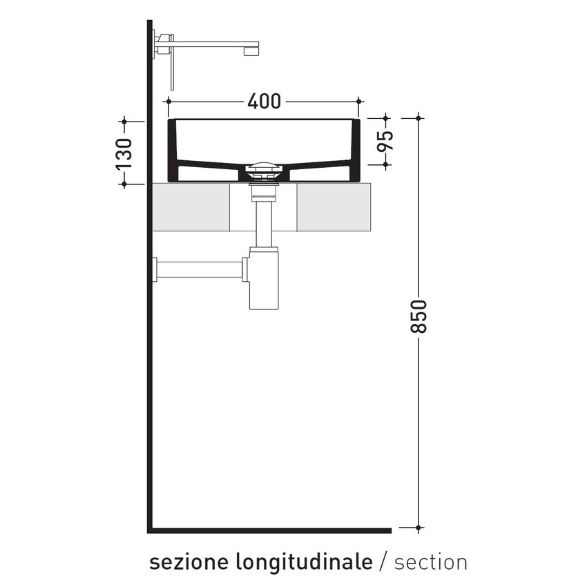 Immagine di Flaminia MINIWASH 60 lavabo 60 cm da appoggio o sospeso con staffa, senza troppopieno, colore bianco latte finitura opaco MWL60LAT