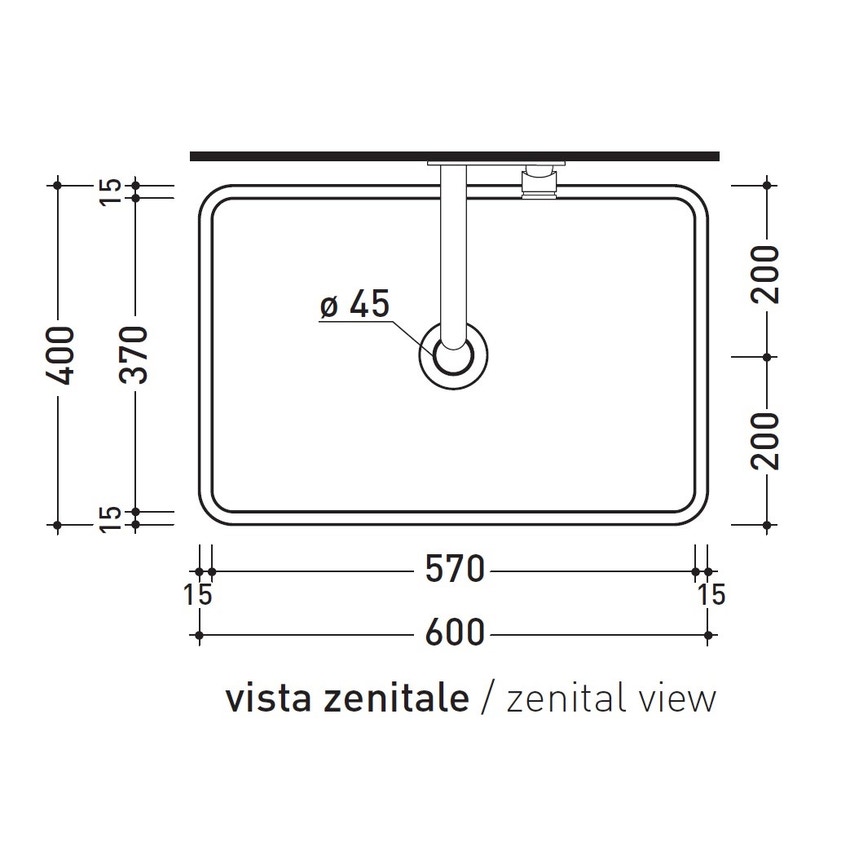 Immagine di Flaminia MINIWASH 60 lavabo 60 cm da appoggio o sospeso con staffa, senza troppopieno, colore bianco latte finitura opaco MWL60LAT