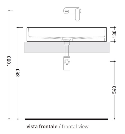 Immagine di Flaminia MINIWASH 75 lavabo 75 cm da appoggio o sospeso con staffe, senza troppopieno, colore bianco finitura lucido MWL75
