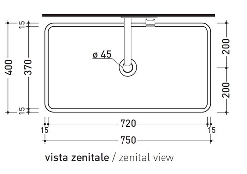 Immagine di Flaminia MINIWASH 75 lavabo 75 cm da appoggio o sospeso con staffe, senza troppopieno, colore bianco finitura lucido MWL75
