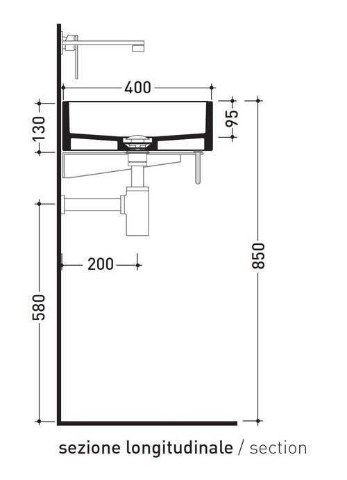 Immagine di Flaminia Portasciugamani in ottone per lavabi Miniwash 75 sospesi, finitura cromo PMW75