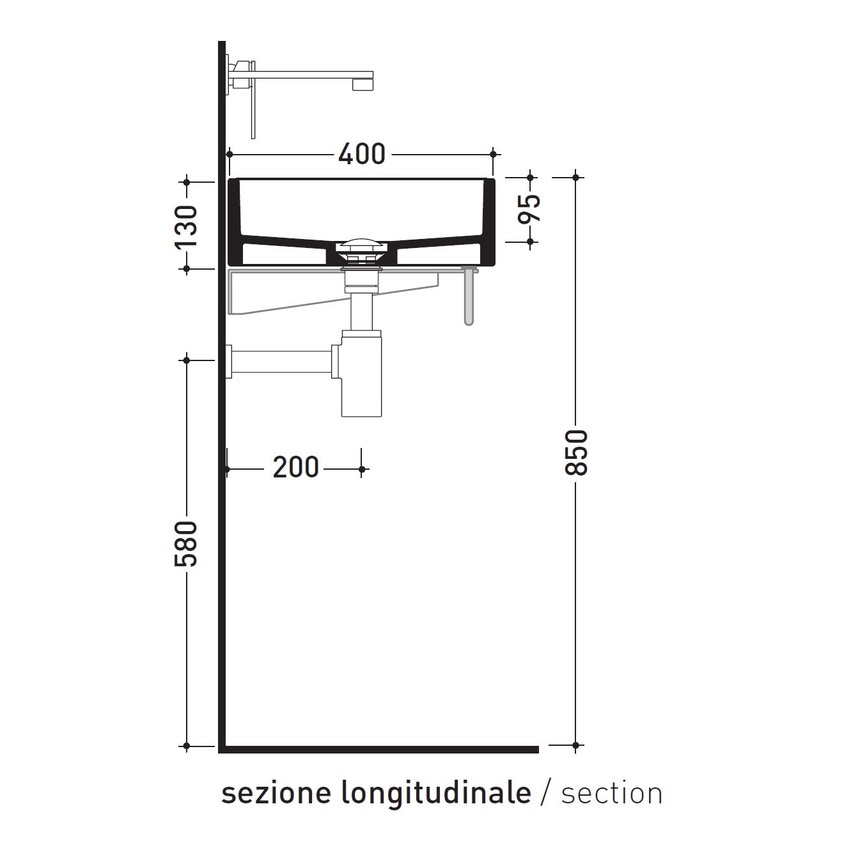 Immagine di Flaminia Portasciugamani in ottone per lavabi Miniwash 75 sospesi, finitura cromo PMW75