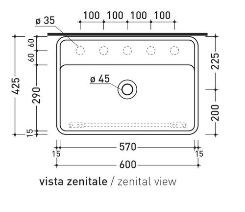 Immagine di Flaminia Portasciugamani in ottone per lavabi Miniwash 60 sospesi, finitura cromo PMW60