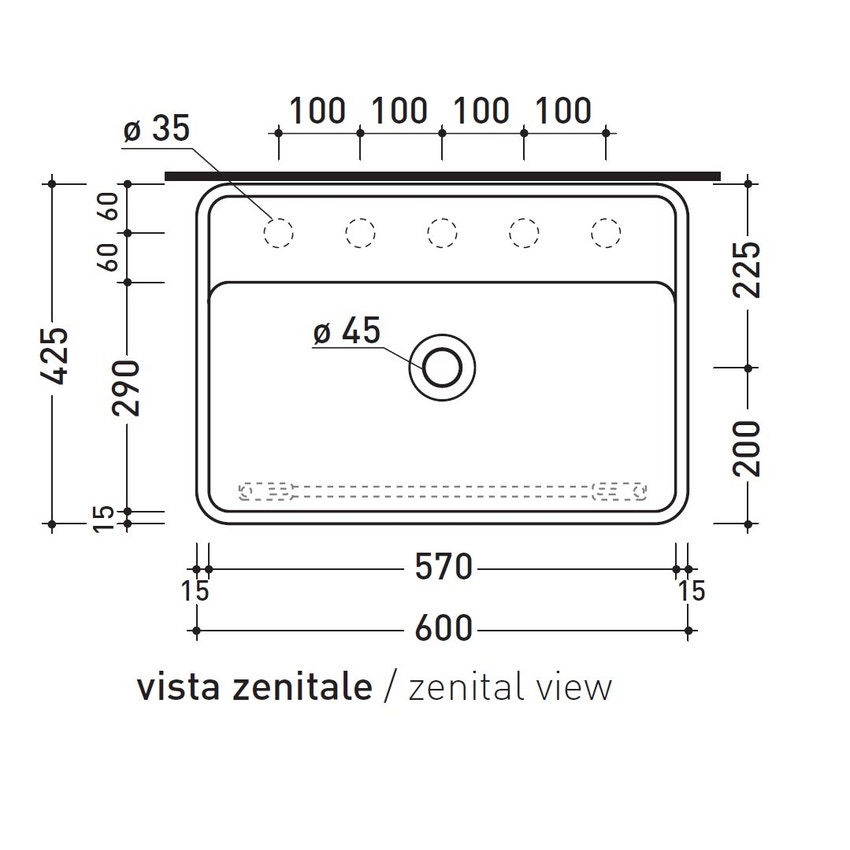 Immagine di Flaminia Portasciugamani in ottone per lavabi Miniwash 60 sospesi, finitura cromo PMW60