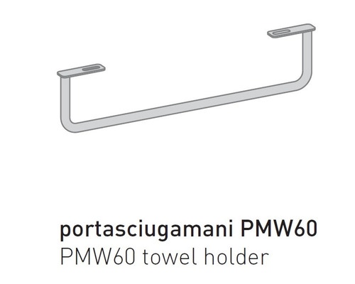 Immagine di Flaminia Portasciugamani in ottone per lavabi Miniwash 60 sospesi, finitura cromo PMW60