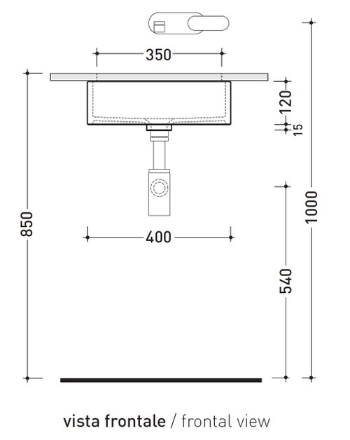 Immagine di Flaminia MINIWASH 40 lavabo 40 cm sottopiano, senza troppopieno, smaltato esternamente, colore bianco finitura lucido MW40SP
