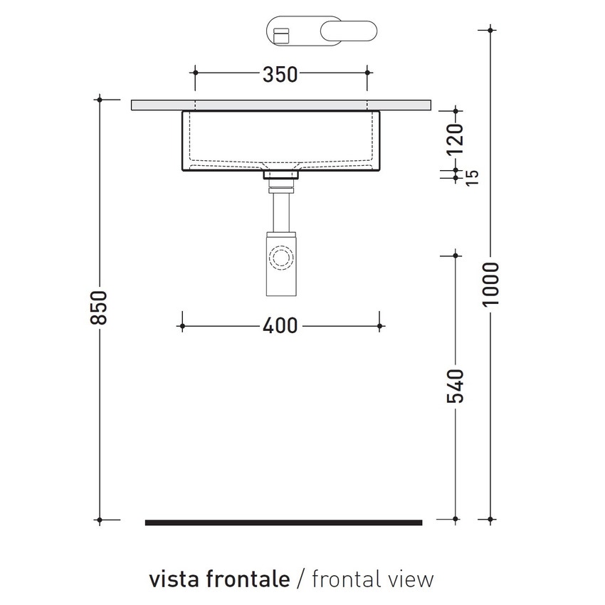 Immagine di Flaminia MINIWASH 40 lavabo 40 cm sottopiano, senza troppopieno, smaltato esternamente, colore bianco finitura lucido MW40SP