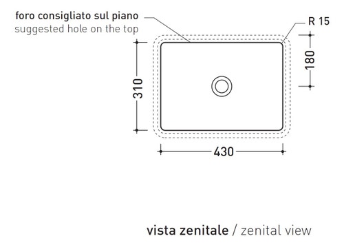 Immagine di Flaminia MINIWASH 48 lavabo 48 cm sottopiano, senza troppopieno, smaltato esternamente, colore bianco finitura lucido MW48SP
