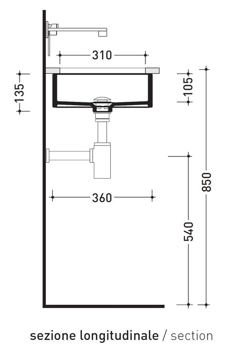 Immagine di Flaminia MINIWASH 48 lavabo 48 cm sottopiano, senza troppopieno, smaltato esternamente, colore bianco finitura lucido MW48SP