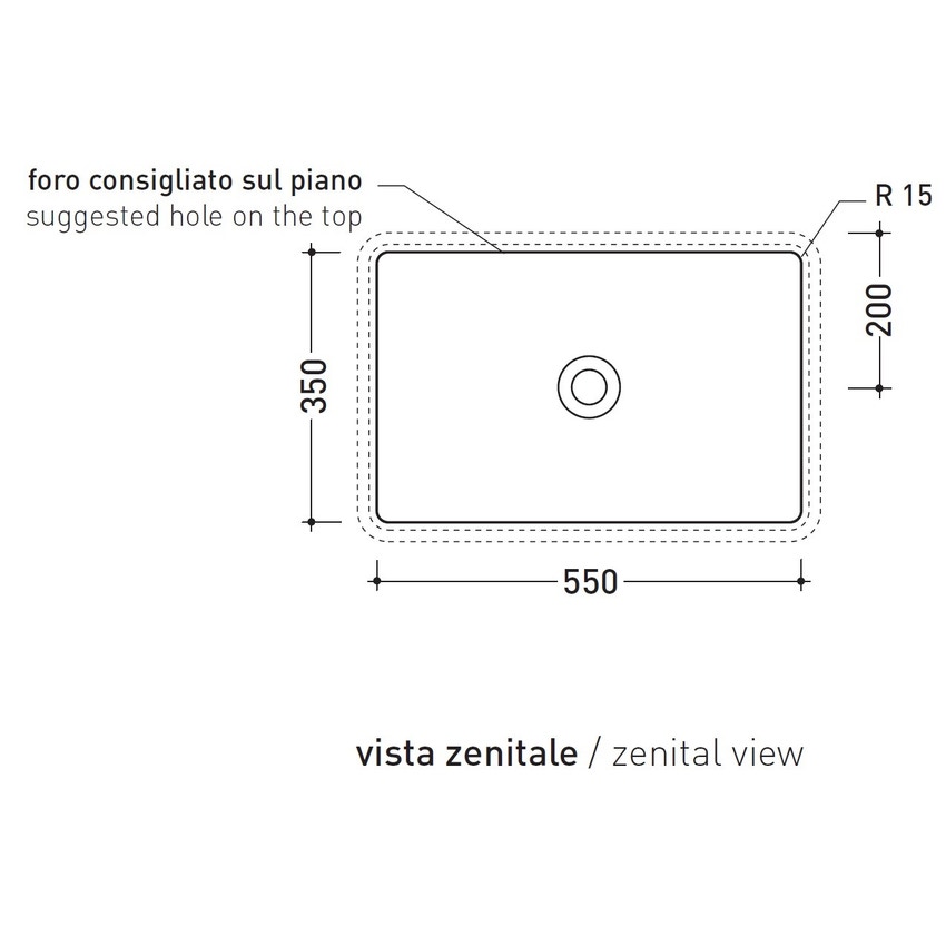 Immagine di Flaminia MINIWASH 60 lavabo 60 cm sottopiano, senza troppopieno, smaltato esternamente, colore bianco latte finitura opaco MW60SPLAT