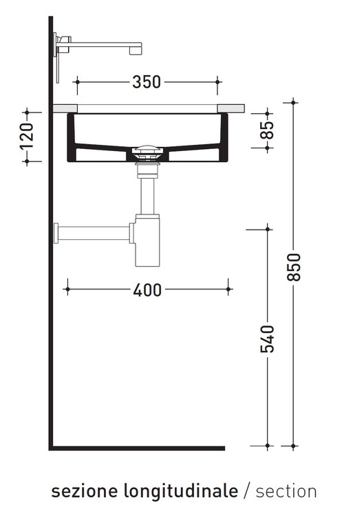 Immagine di Flaminia MINIWASH 60 lavabo 60 cm sottopiano, senza troppopieno, smaltato esternamente, colore bianco latte finitura opaco MW60SPLAT