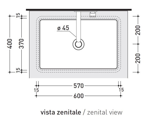 Immagine di Flaminia MINIWASH 60 lavabo 60 cm sottopiano, senza troppopieno, smaltato esternamente, colore bianco latte finitura opaco MW60SPLAT