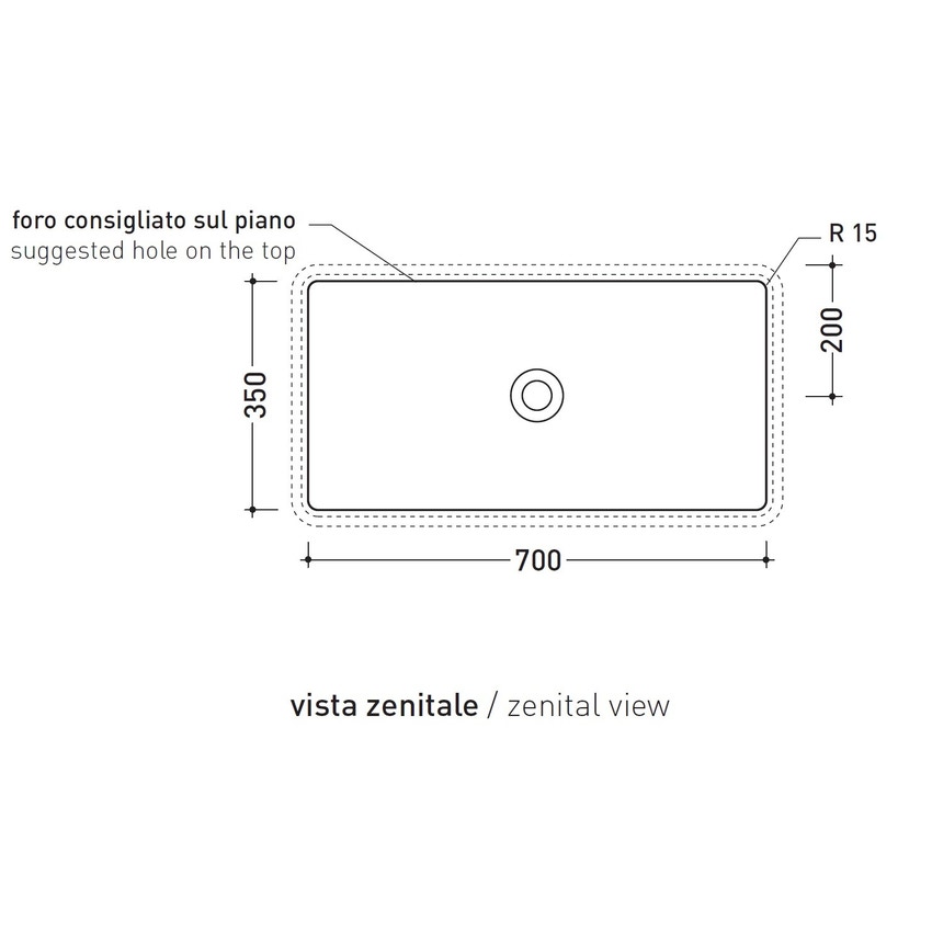 Immagine di Flaminia MINIWASH 75 lavabo 75 cm sottopiano, senza troppopieno, smaltato esternamente, colore bianco finitura lucido MW75SP