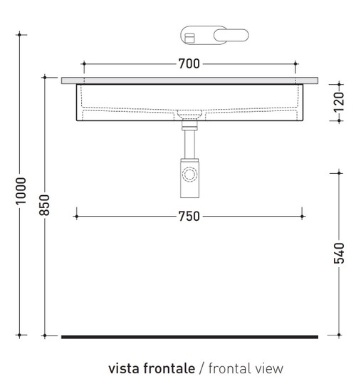 Immagine di Flaminia MINIWASH 75 lavabo 75 cm sottopiano, senza troppopieno, smaltato esternamente, colore bianco latte finitura opaco MW75SPLAT