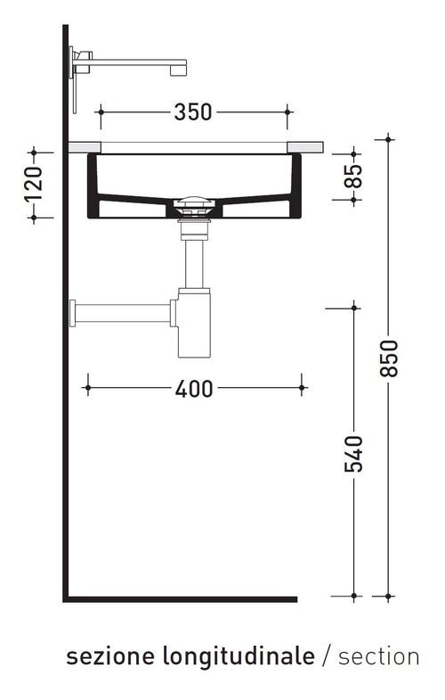 Immagine di Flaminia MINIWASH 75 lavabo 75 cm sottopiano, senza troppopieno, smaltato esternamente, colore bianco latte finitura opaco MW75SPLAT