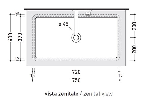Immagine di Flaminia MINIWASH 75 lavabo 75 cm sottopiano, senza troppopieno, smaltato esternamente, colore bianco latte finitura opaco MW75SPLAT