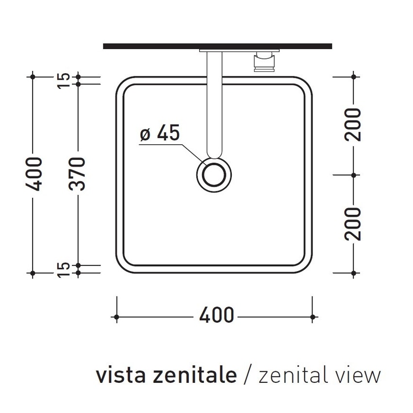 Immagine di Flaminia MONOWASH lavabo 40 cm a colonna a parete, senza troppopieno, colore bianco finitura lucido MW40P