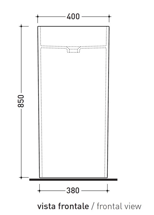 Immagine di Flaminia MONOWASH lavabo 40 cm a colonna da centro stanza, senza troppopieno, colore bianco finitura lucido MW40C