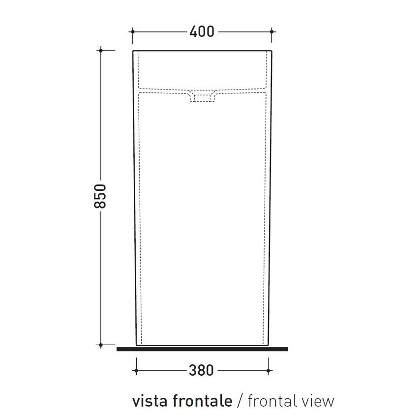 Immagine di Flaminia MONOWASH lavabo 40 cm a colonna da centro stanza, senza troppopieno, colore bianco finitura lucido MW40C