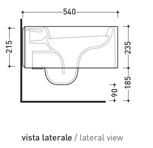 Immagine di Flaminia NILE vaso sospeso, colore bianco finitura lucido NL118