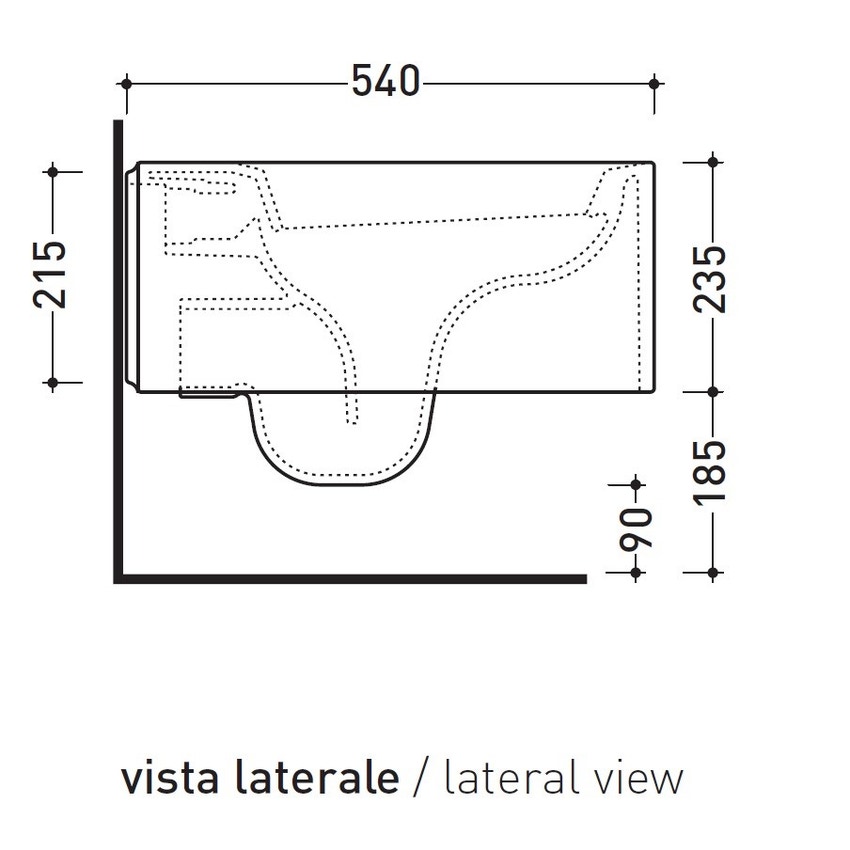 Immagine di Flaminia NILE vaso sospeso, colore bianco finitura lucido NL118