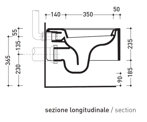 Immagine di Flaminia NILE vaso sospeso, colore bianco finitura lucido NL118