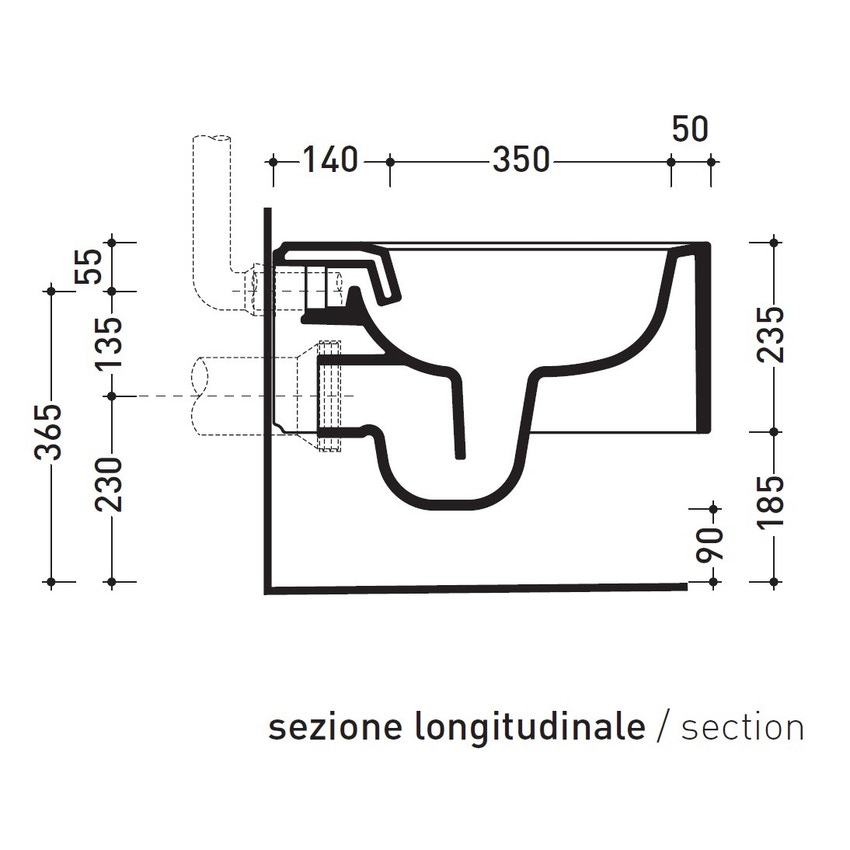Immagine di Flaminia NILE vaso sospeso con sistema goclean®, senza sedile, colore bianco finitura lucido NL118G