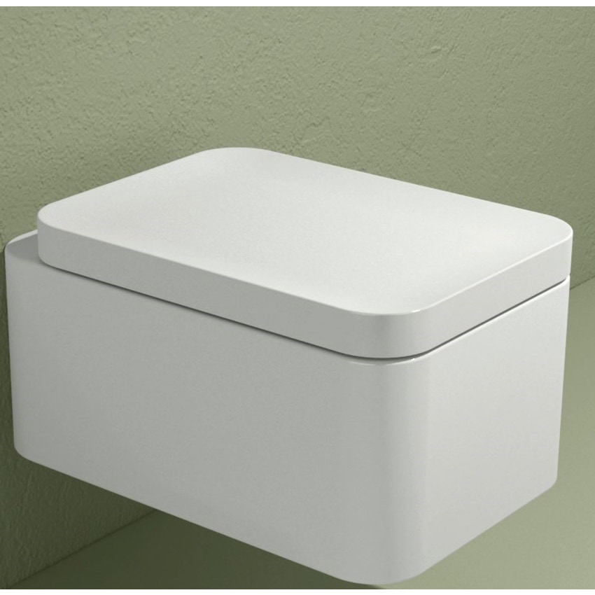 Immagine di Flaminia NILE set completo sanitari sospesi, vaso con sedile a chiusura ammortizzata e bidet monoforo, colore nero finitura opaco, moduli installazione COMBIFIX per parete in muratura 110.790.00.1-NILEN