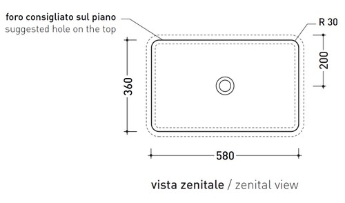 Immagine di Flaminia NILE 62 lavabo 62 cm ad incasso, con troppopieno, colore bianco finitura lucido NL62INC