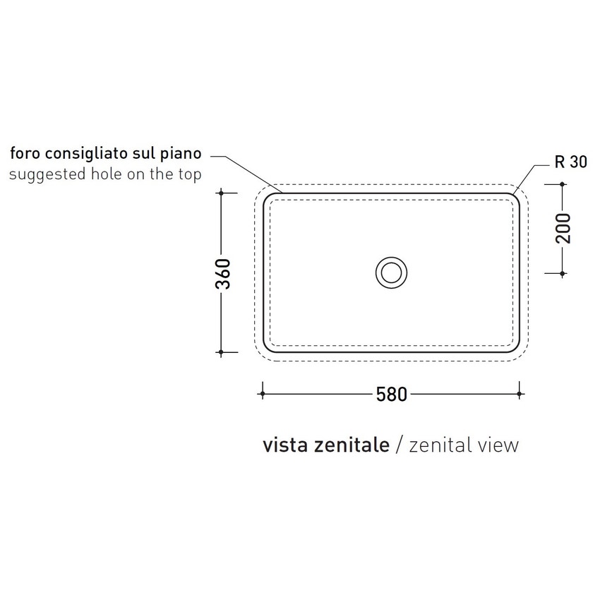 Immagine di Flaminia NILE 62 lavabo 62 cm ad incasso, con troppopieno, colore bianco finitura lucido NL62INC