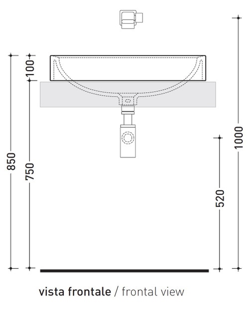 Immagine di Flaminia NILE 62 lavabo 62 cm ad incasso, con troppopieno, colore bianco finitura lucido NL62INC