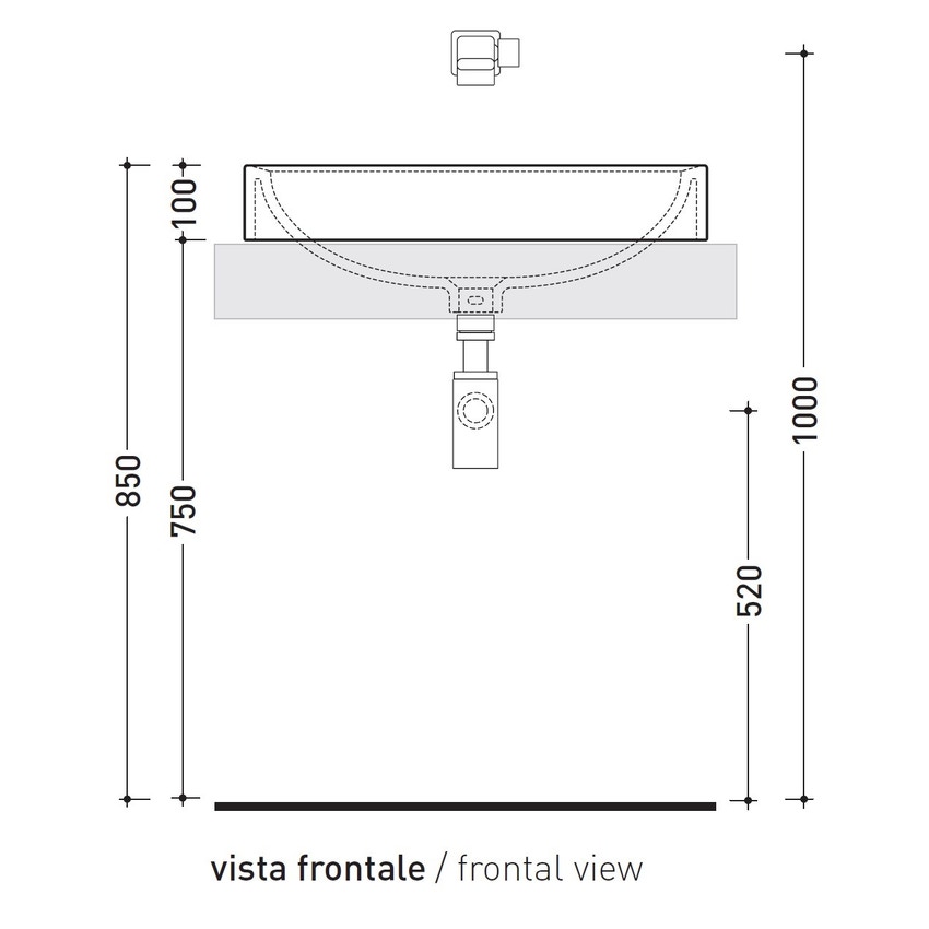 Immagine di Flaminia NILE 62 lavabo 62 cm ad incasso, con troppopieno, colore bianco finitura lucido NL62INC