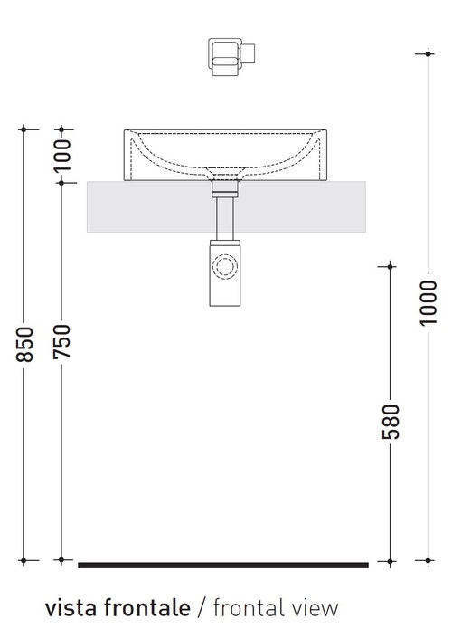 Immagine di Flaminia NILE 40 lavabo 40 cm da appoggio, senza troppopieno, colore bianco finitura lucido NL40A
