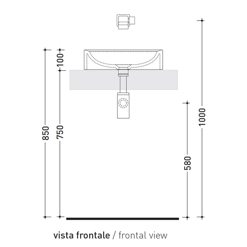 Immagine di Flaminia NILE 40 lavabo 40 cm da appoggio, senza troppopieno, colore bianco finitura lucido NL40A