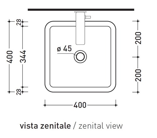 Immagine di Flaminia NILE 40 lavabo 40 cm da appoggio, senza troppopieno, colore bianco finitura lucido NL40A