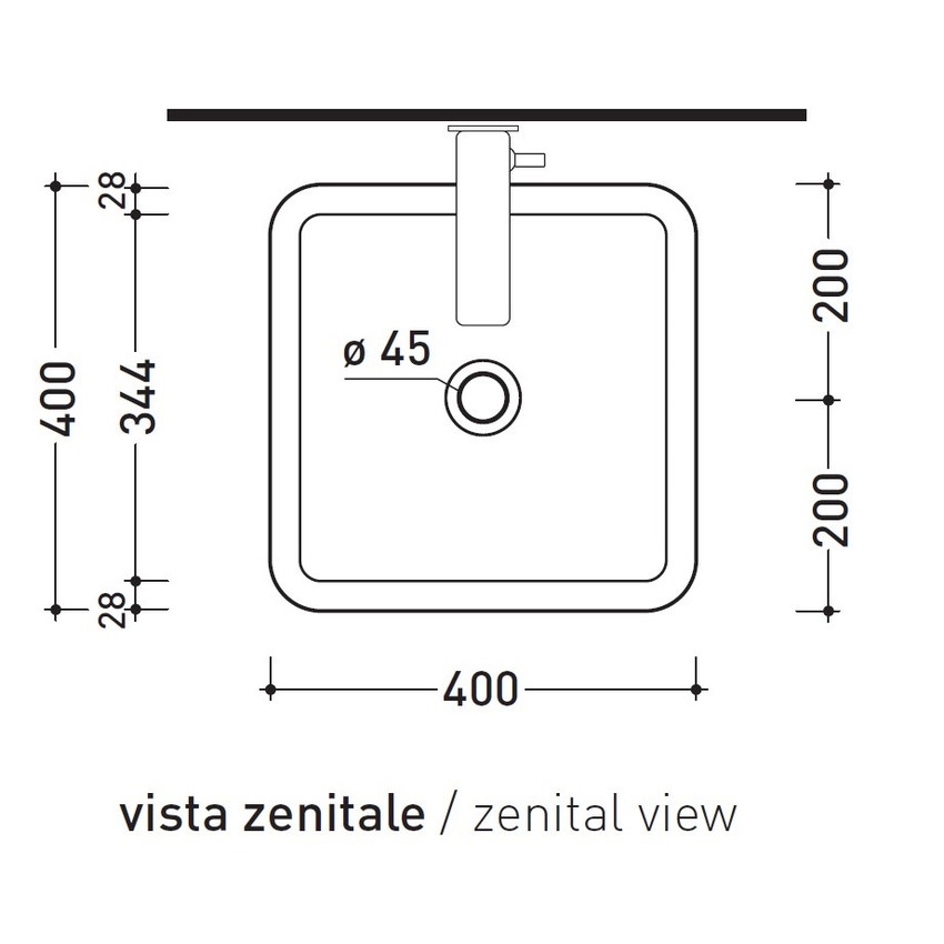 Immagine di Flaminia NILE 40 lavabo 40 cm da appoggio, senza troppopieno, colore bianco finitura lucido NL40A