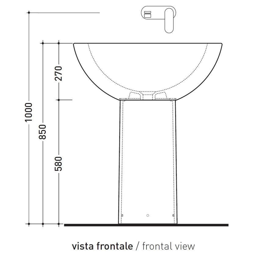 Immagine di Flaminia FONTE FONTANA 70 colonna per lavabo 70 cm, colore bianco finitura lucido FN70C