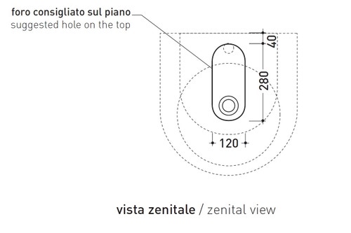 Immagine di Flaminia PASS 50 lavabo 50 cm da appoggio o sospeso, con troppopieno, colore bianco finitura lucido PS50L