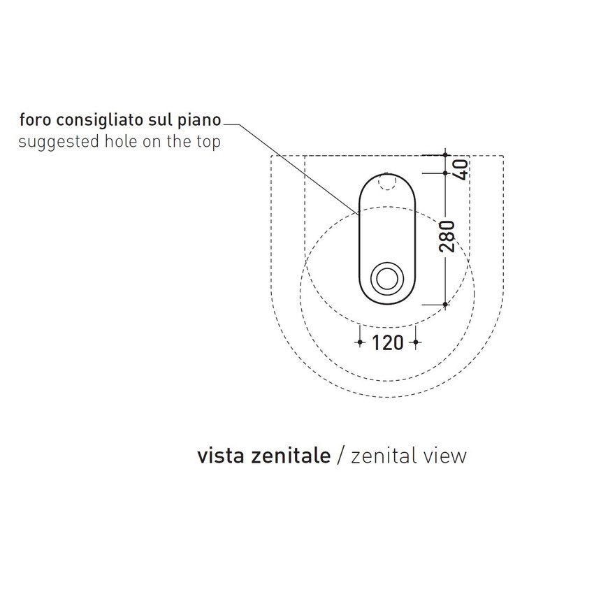 Immagine di Flaminia PASS 50 lavabo 50 cm da appoggio o sospeso, con troppopieno, colore bianco finitura lucido PS50L