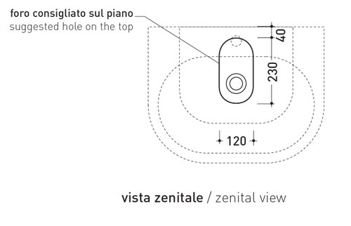 Immagine di Flaminia PASS 62 lavabo 62 cm da appoggio o sospeso, con troppopieno, colore bianco finitura lucido PS62L
