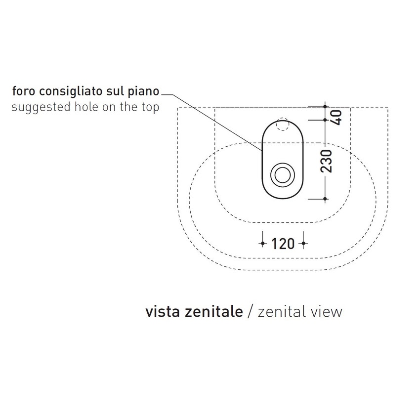 Immagine di Flaminia PASS 62 lavabo 62 cm da appoggio o sospeso, con troppopieno, colore bianco finitura lucido PS62L