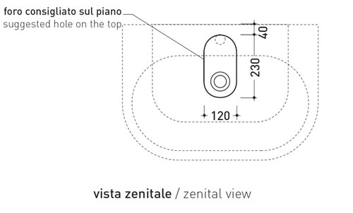 Immagine di Flaminia PASS 72 lavabo 72 cm da appoggio o sospeso, con troppopieno, colore bianco finitura lucido PS72L