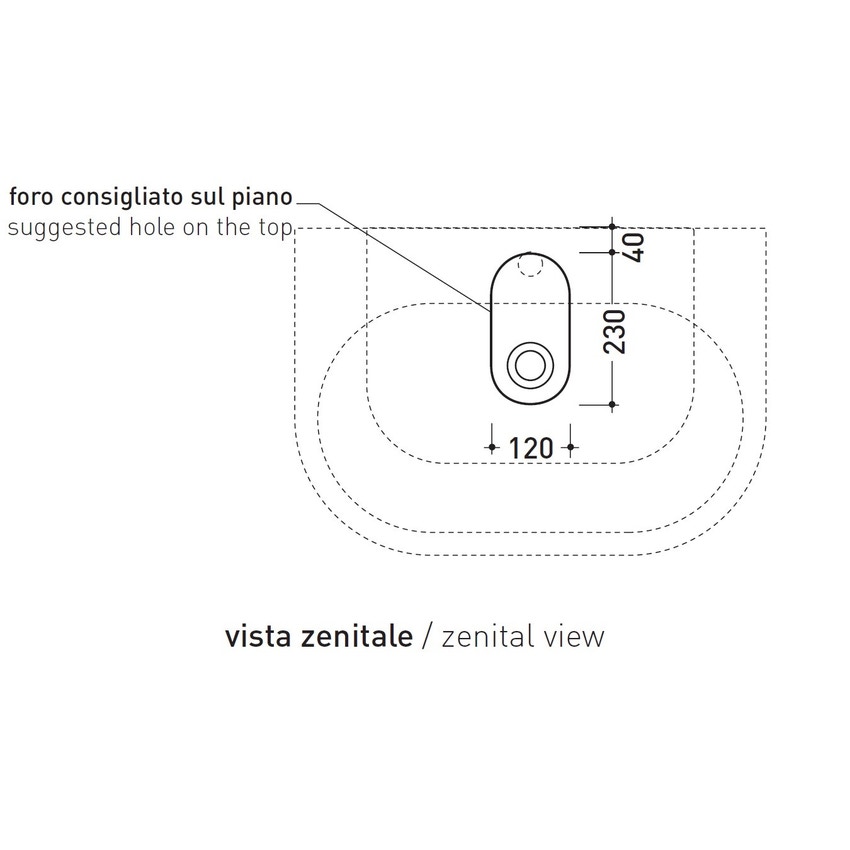 Immagine di Flaminia PASS 72 lavabo 72 cm da appoggio o sospeso, con troppopieno, colore bianco finitura lucido PS72L
