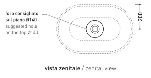 Immagine di Flaminia PASS 62 lavabo 62 cm da appoggio, senza troppopieno, colore bianco finitura lucido PS62C