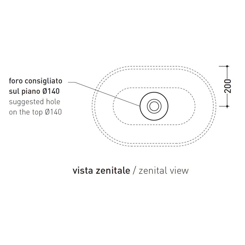 Immagine di Flaminia PASS 62 lavabo 62 cm da appoggio, senza troppopieno, colore bianco finitura lucido PS62C